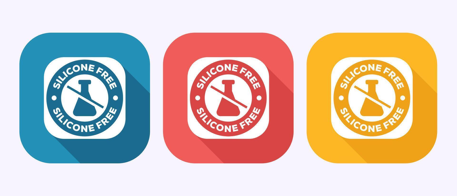 Silicone free icon illustration, Best Silicone free sign, symbol in shadow button design vector