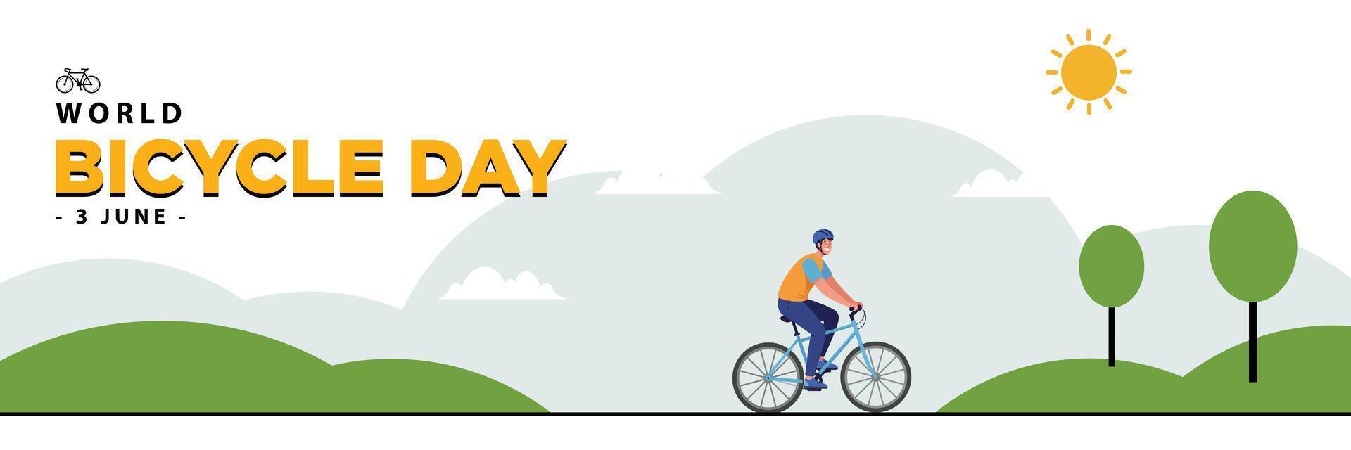 World bicycle day celebration banner template vector