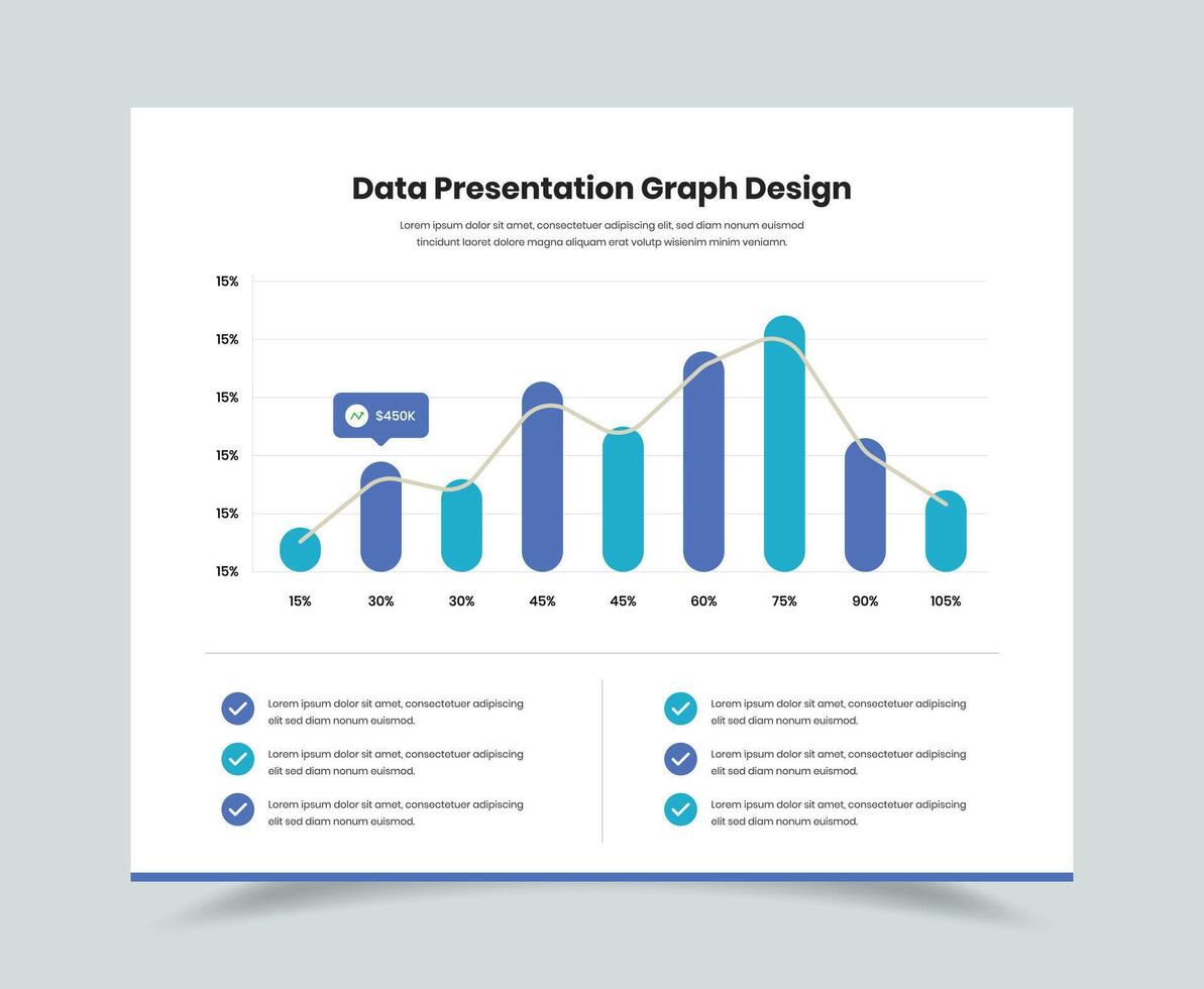 Business Growth Report Analysis Presentation Template with Bar Charts and Text Highlights vector