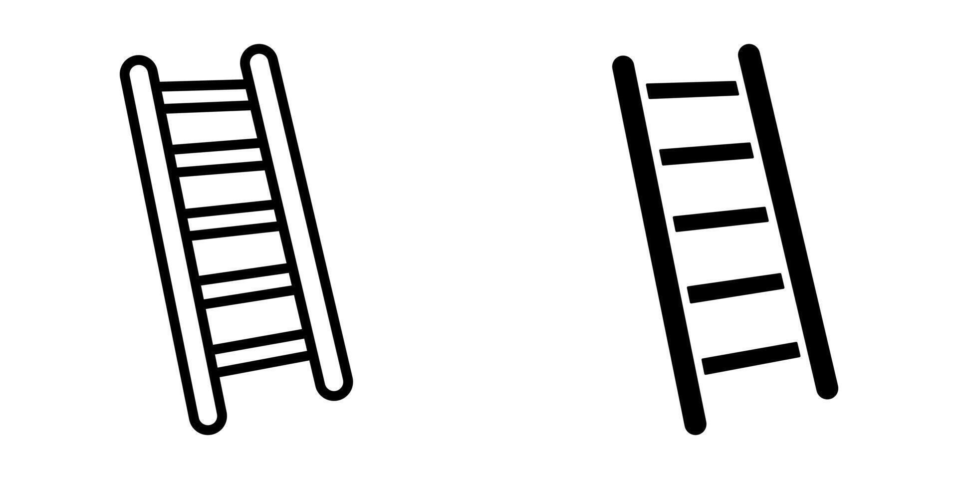 Ladder icon set. Step ladder Symbol. Stairway wooden sign. for mobile concept and web design. illustration on white background vector