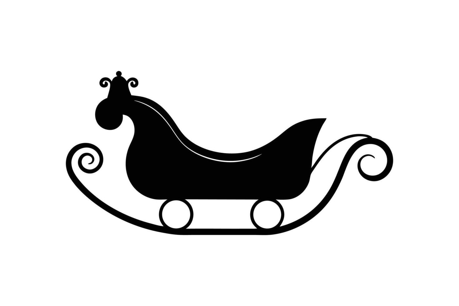 Silhouette art illustration of Christmas sleigh vector