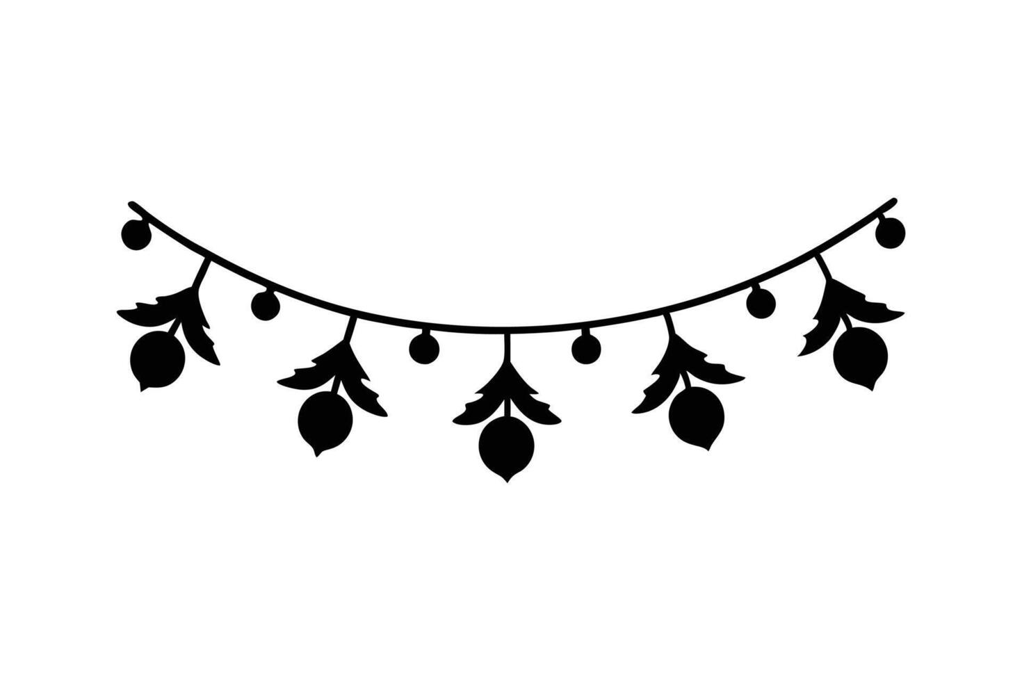 Silhouette art illustration of Christmas garland vector