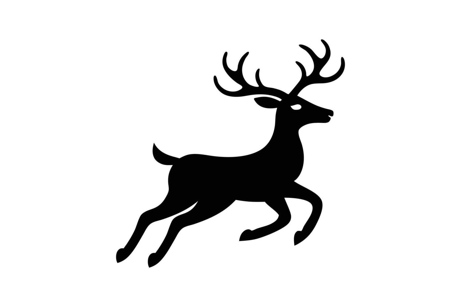 Silhouette art illustration of reindeer with antlers vector