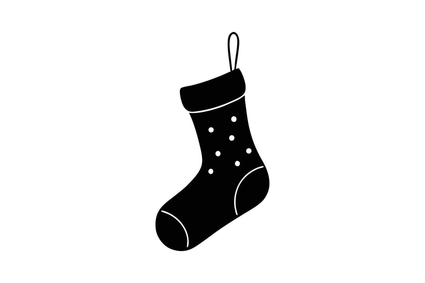 Silhouette art illustration of Christmas stocking vector