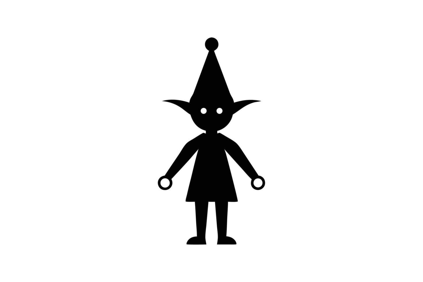 Silhouette art illustration of Christmas elf vector