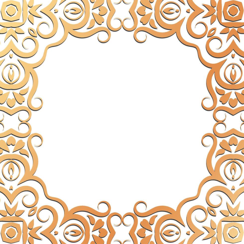 ornate golden frame. A lavish border, with place for text, photographs, artwork. Classic traditional frame with scrolls, swirls vector