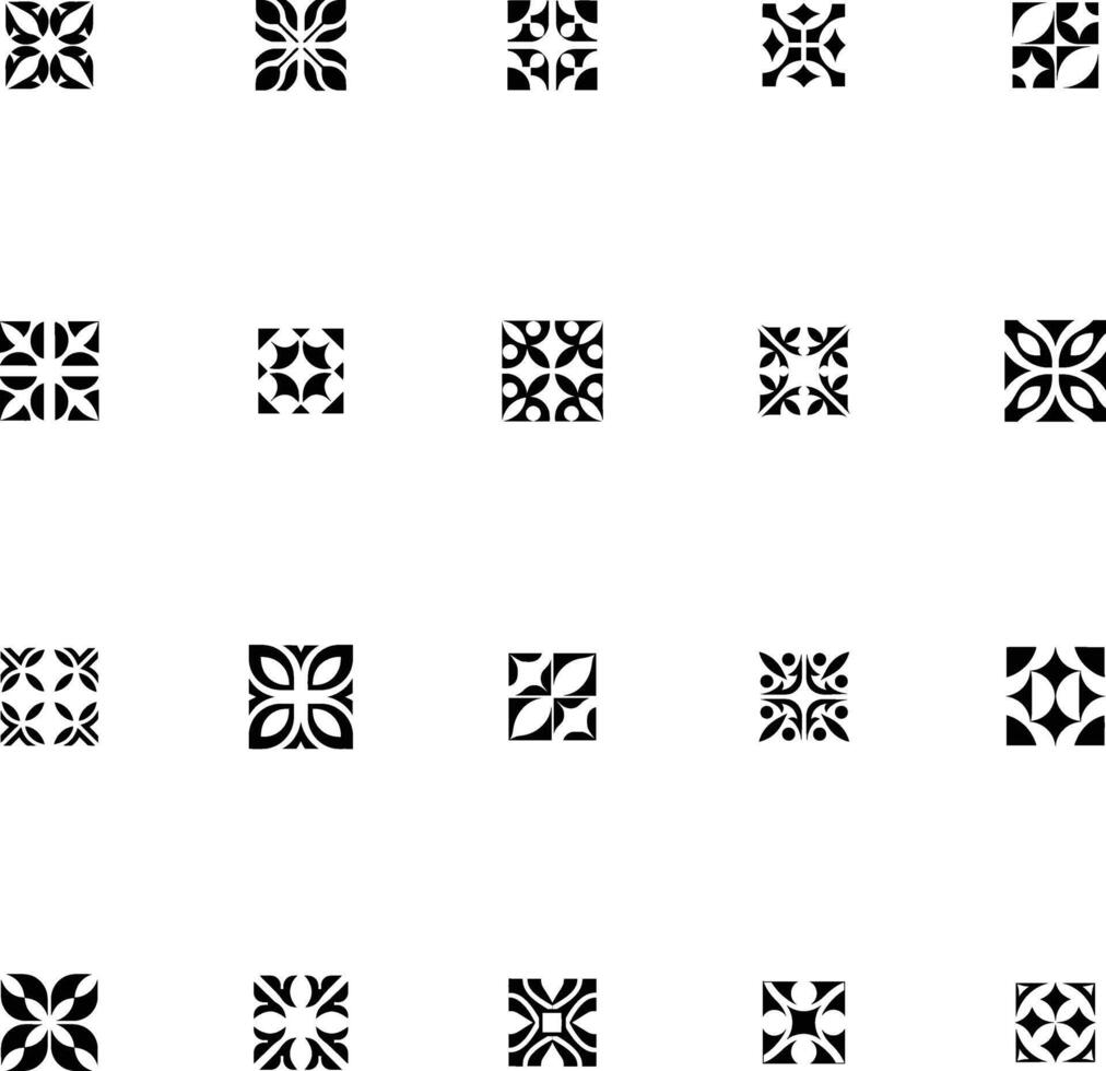 Modern Monochrome Tile Vectors 20 Clean and Minimalist Geometric Patterns