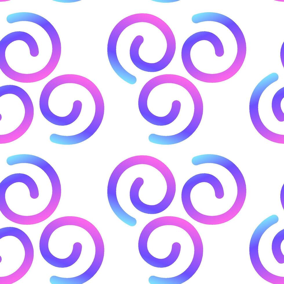Seamless pattern of colorful gradient abstract spiral lines vector