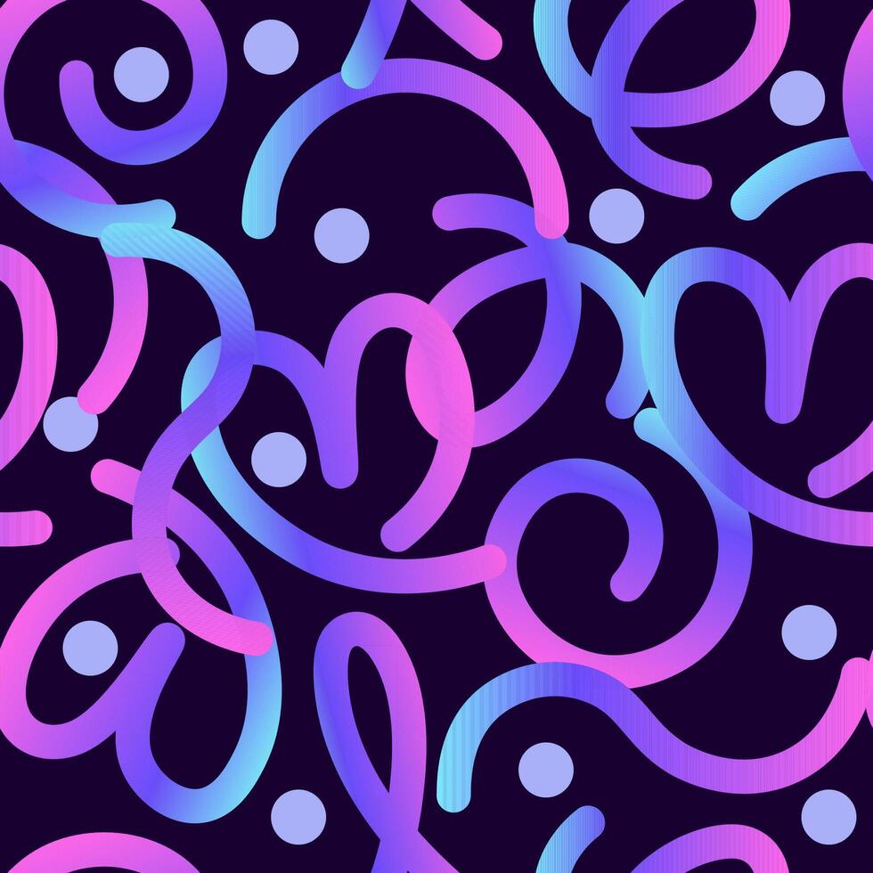 Seamless pattern of bright wavy gradient lines vector