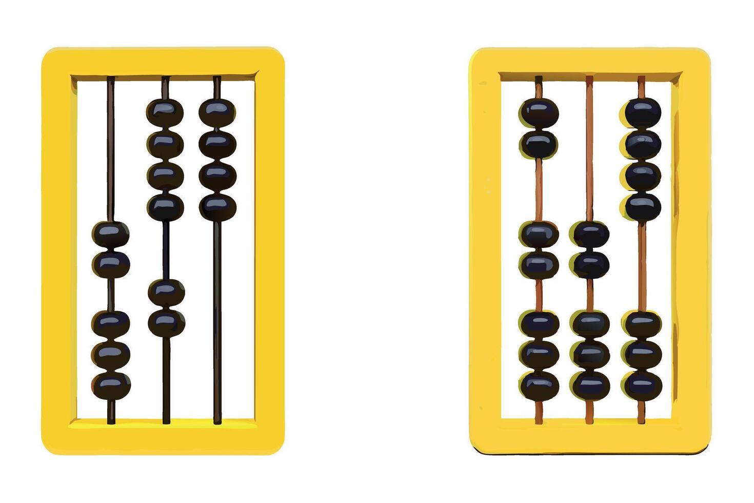 Simple and clear line art abacus icon collection for teaching and learning purposes, representing mathematical calculations, line art icon set vector