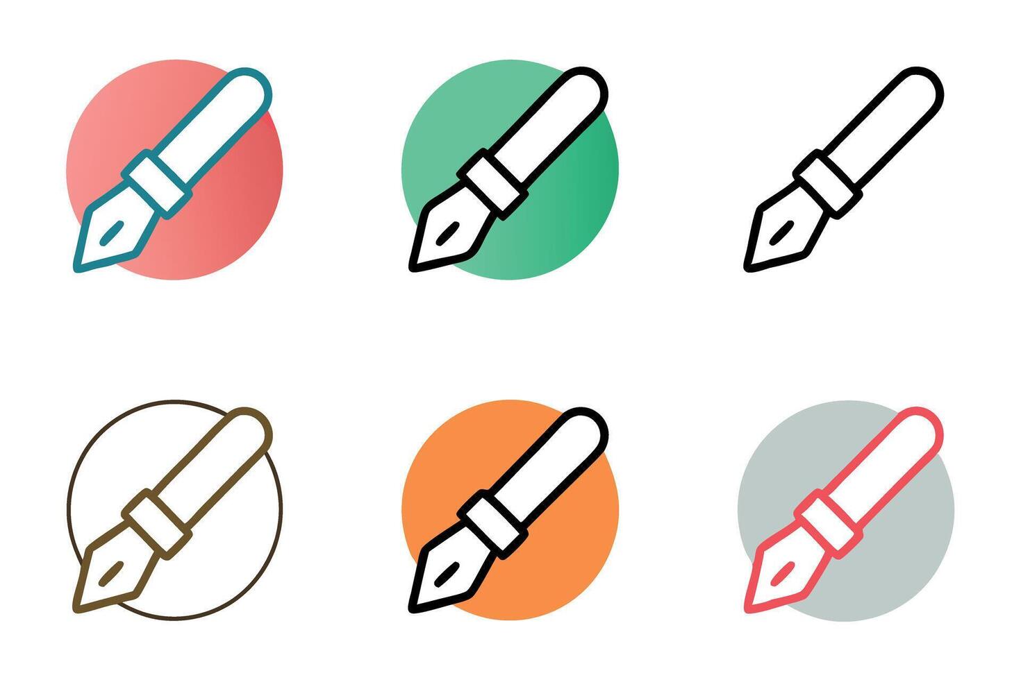 Line Art Icon Set Simple Pen Illustrations in Black Outline, Suitable for Stationery, Office Tools, and Creative Projects on a Clean Transparent Background. vector