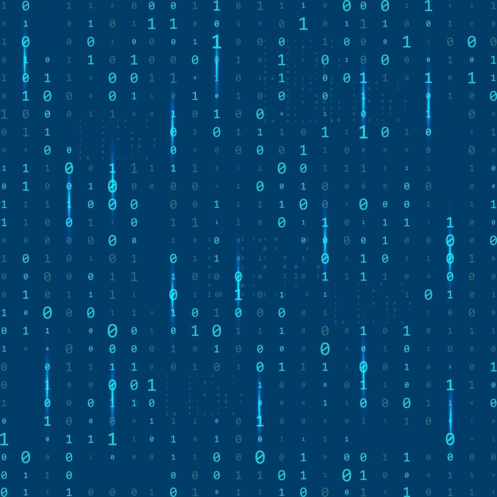 Stream binary code. Binary code matrix. Background on screen from numbers 0 and 1. Computer matrix. Numbers on screen. Binary code. Graphic data, decryption, algorithm. vector