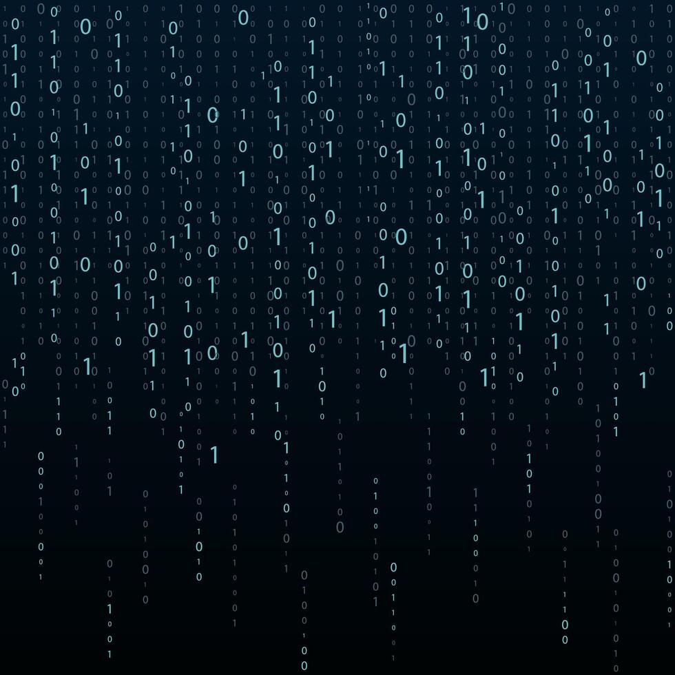 Stream binary code. Binary code matrix. Background on screen from numbers 0 and 1. Computer matrix. Numbers on screen. Binary code. Graphic data, decryption. vector