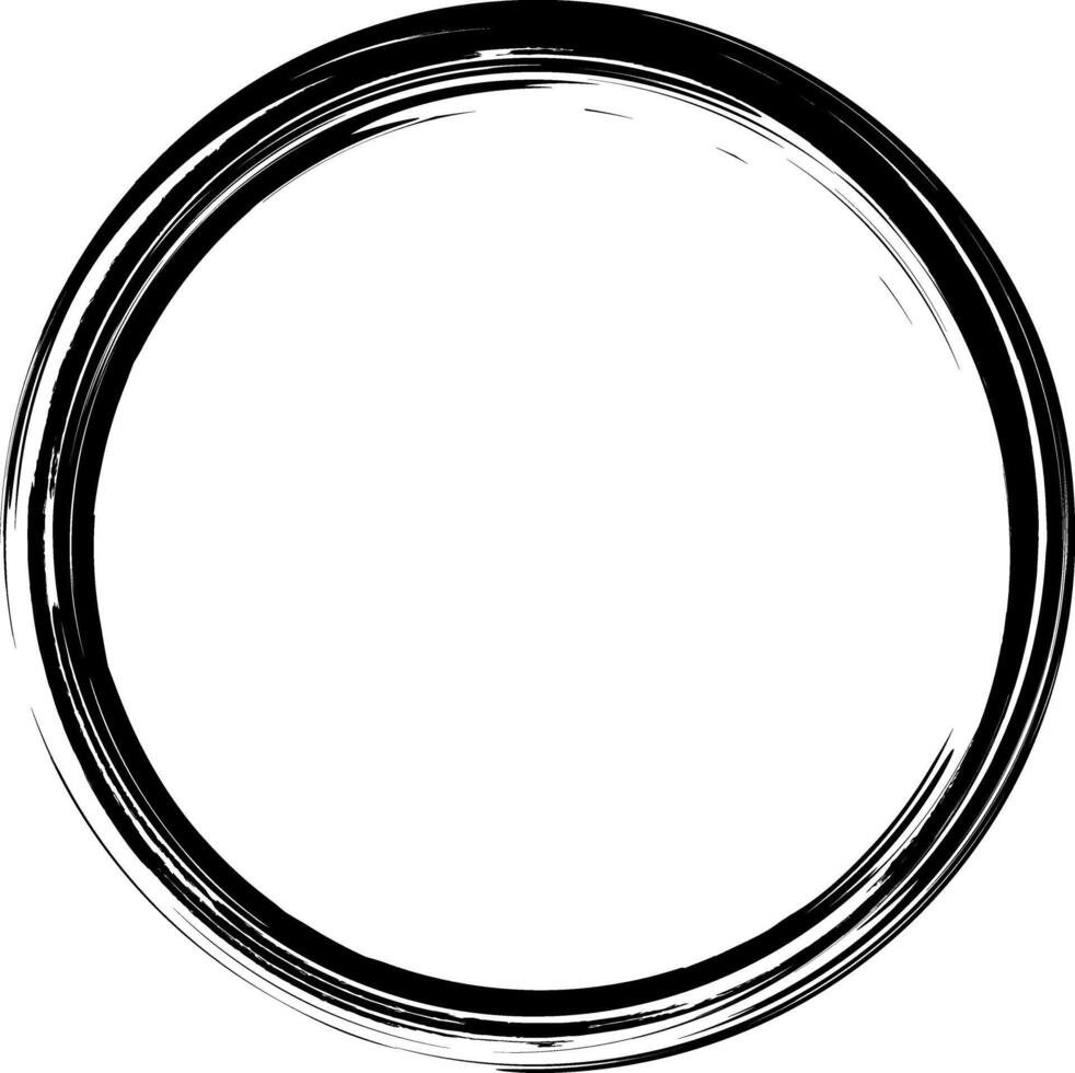 Circle drawn with ink. Grunge circle. Brush stroke. vector