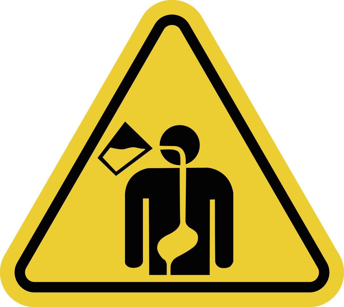 Danger of swallowing liquid sign. Risk of accidental or mistaken swallowing of dangerous liquid. Do not try or swallow contents. Warning yellow triangle road sign. Dangerous contents. vector