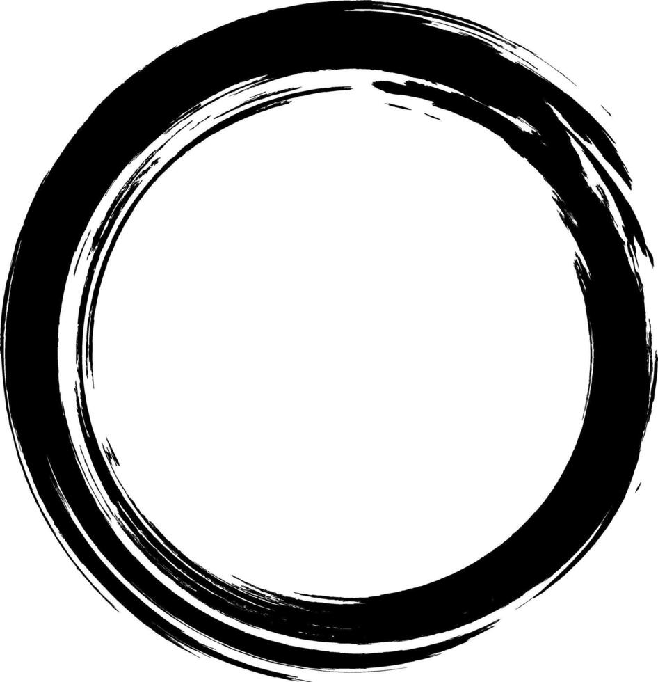 Grunge circle. Buddhist symbol. Circle drawn with ink. vector