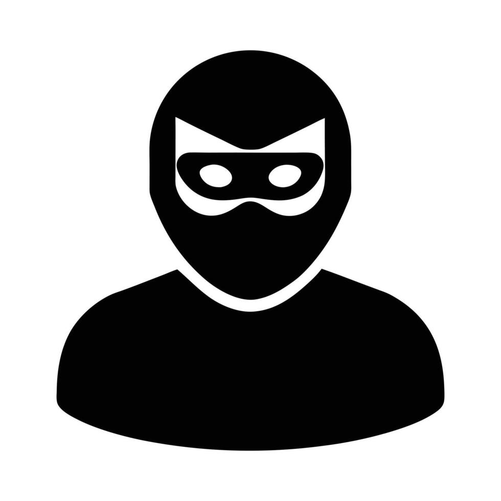 Black Masked Figure Icon Graphic Design vector