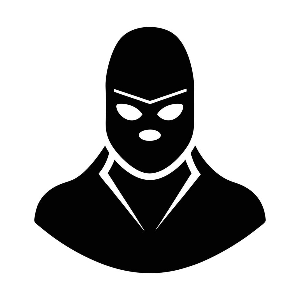 Black Masked Bandit Icon Graphic Design Element vector