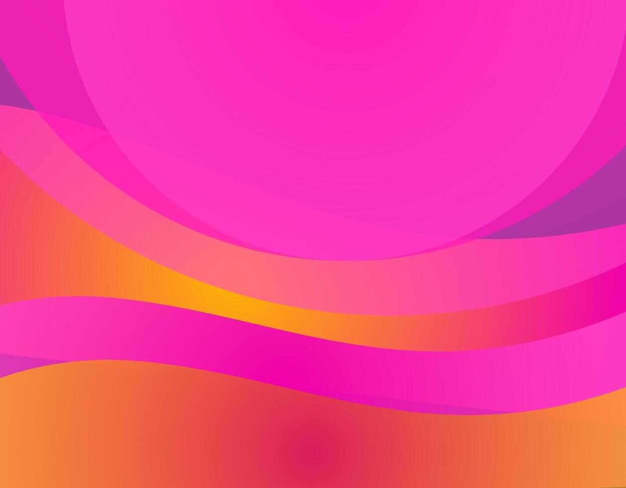 Colorful abstract background featuring flowing pink, orange, and purple wave-like curves and gradients. vector