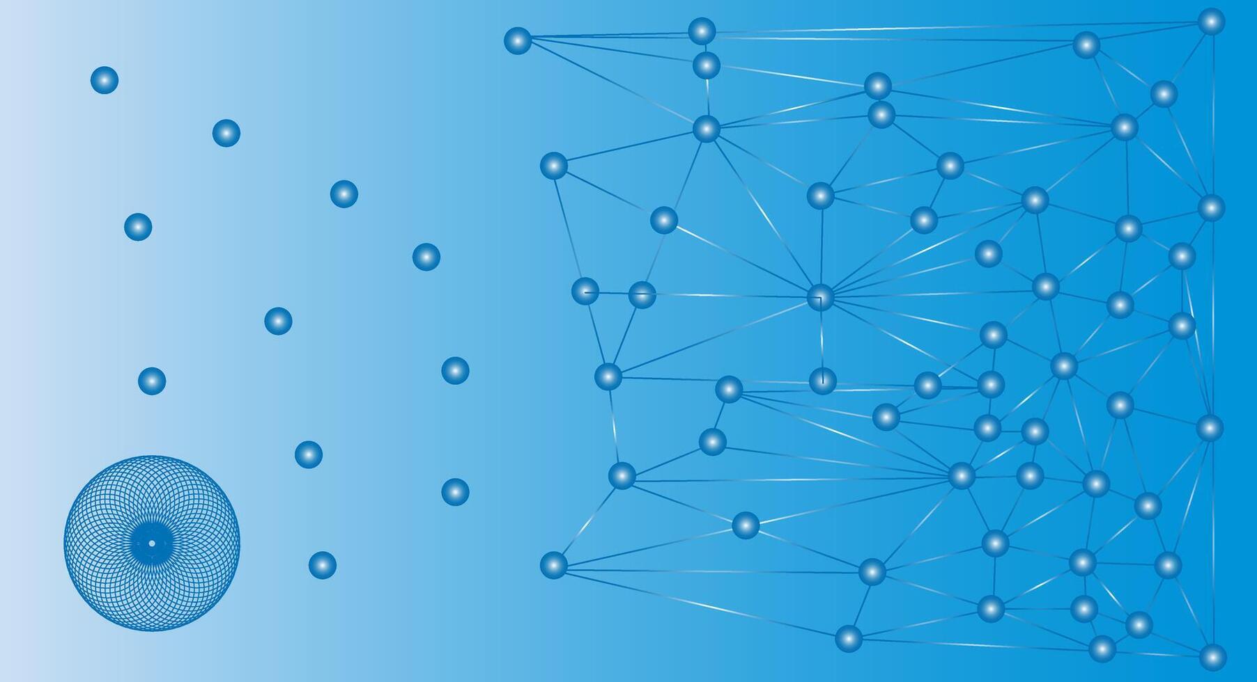 Abstract Network Design with Gradient Blue Background vector