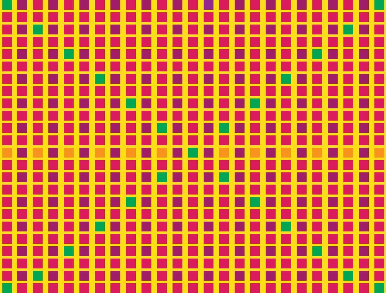 Colorful Geometric Grid Pattern with Retro Vibes, Yellow, Red, Green and Purple Squares vector