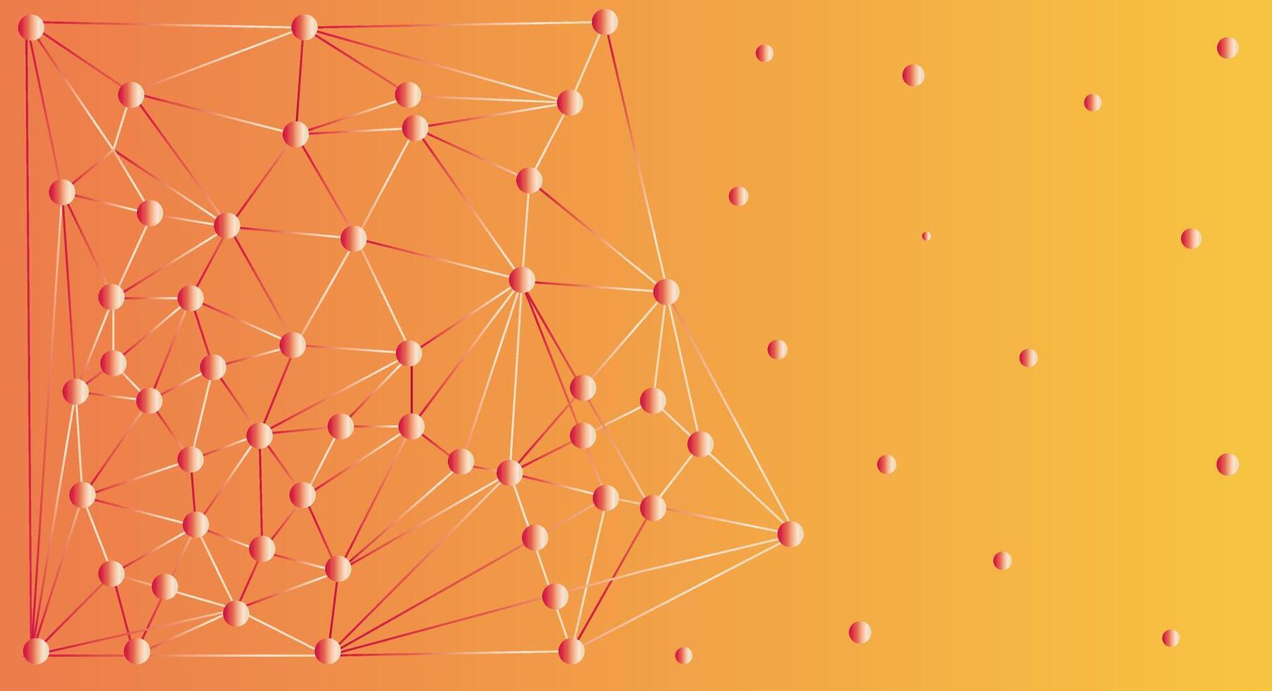 Abstract Network Design with Gradient Orange Background vector