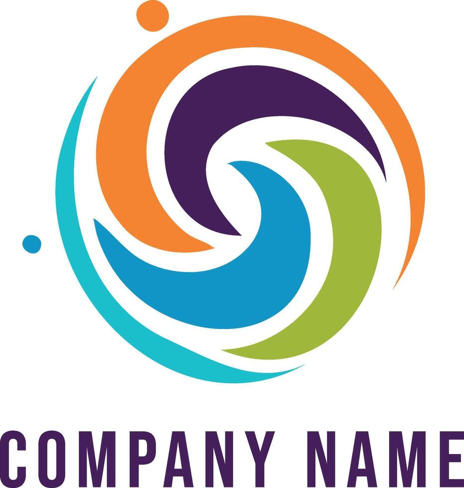 Abstract colored unity circle logo design. Swirl Line Logo Modern Stylish Brand Identity Symbol Icon. vector
