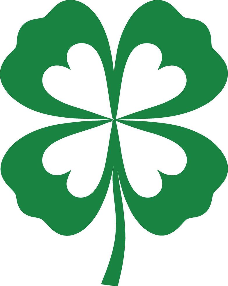 A flat style illustration of St. Patrick's day green lucky clover leaf. Clover icon illustration. clover sign and symbol. four leaf clover icon. vector