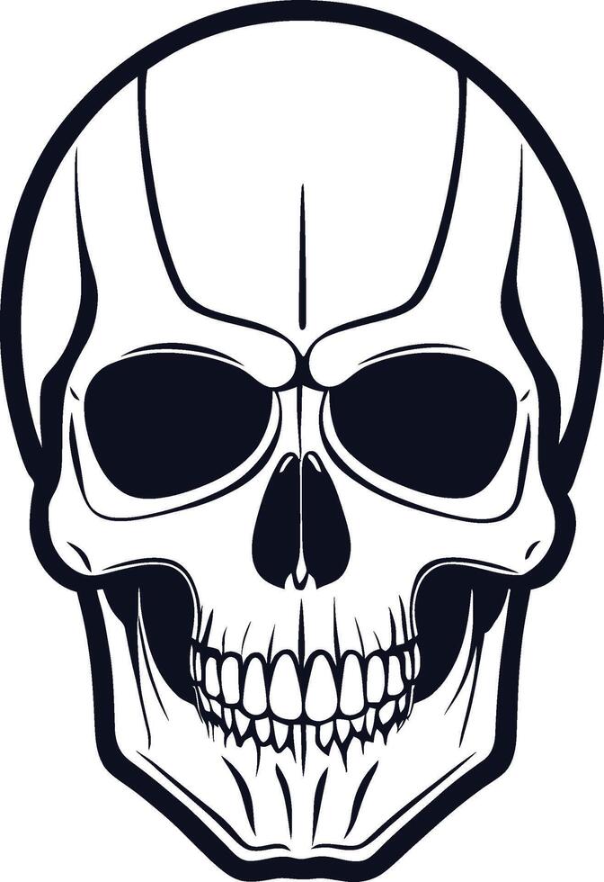 Robots head design. humanoid skull, cyborg, smart machine illustration. Robot skeleton concept for symbols or tattoo templates vector