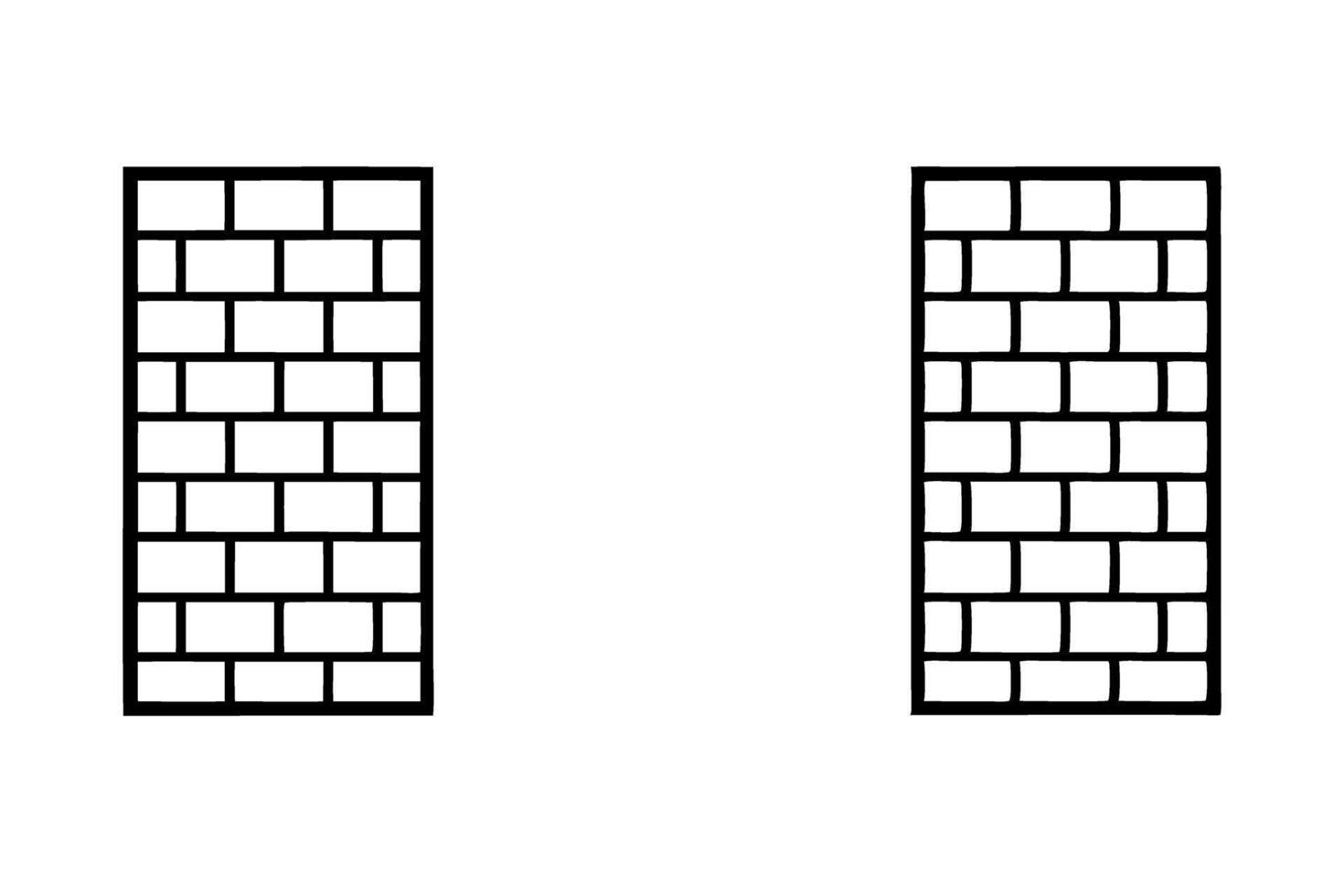 Brick Wall Icons and Structural Patterns in Different Colors and Shapes for Building and Design Themes Labour Day or Labor Day Line Art Icon Set vector