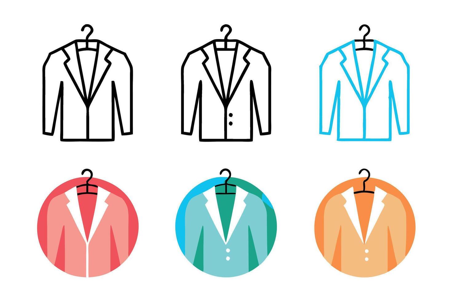 Elegant Formal Men Suit Line Art Icon Set, Business Attire, Stylish Fashion for Professional Occasions vector