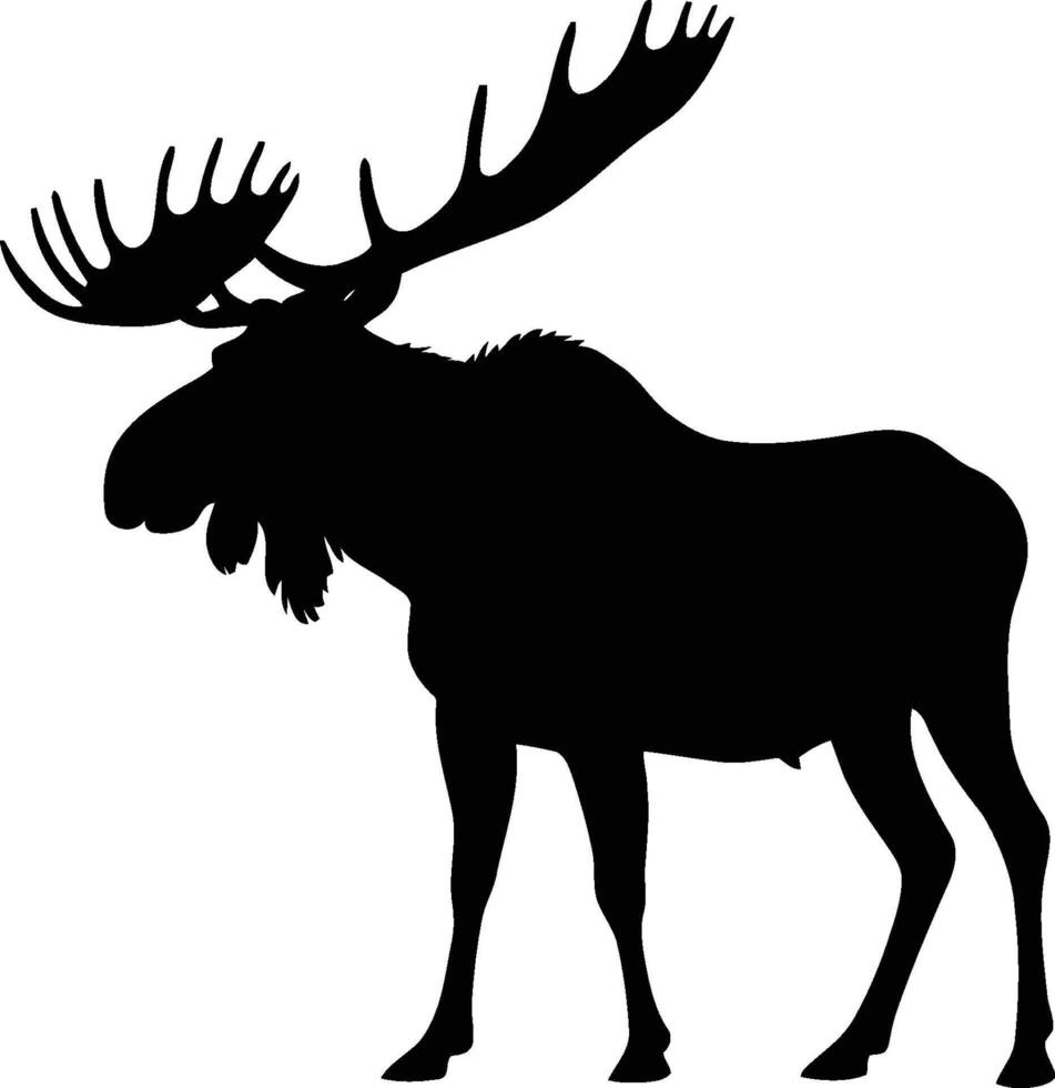 moose silhouette clip art. wild animals illustration. vector