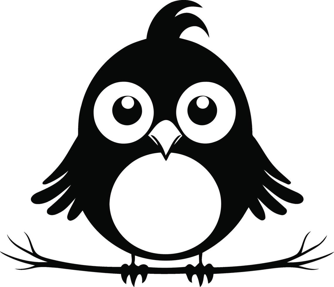 cute little cartoon bird character illustration. wild animals mascot design of a flying bird or crow. vector