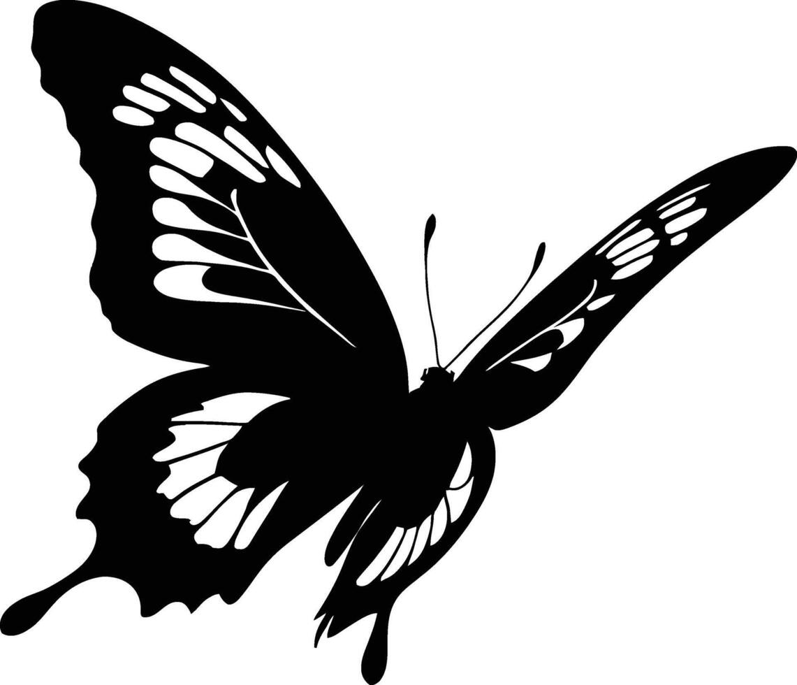 monarch butterfly silhouette Clipart image isolated on white background. Beautiful Ornament Butterfly Decoration element Design vector