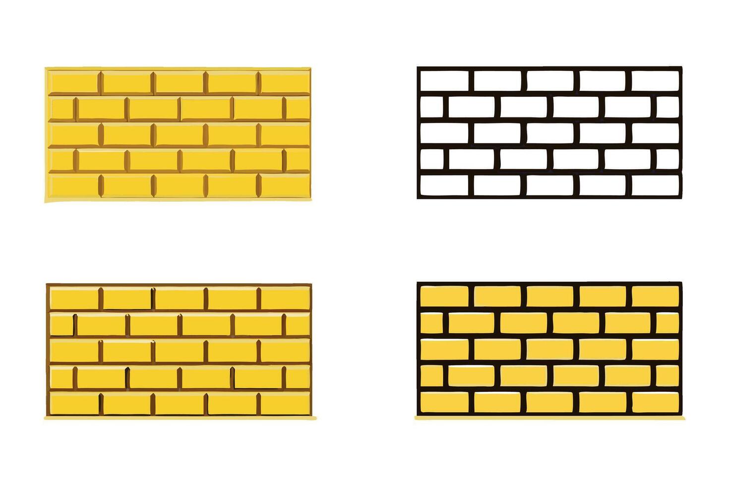 Brick Wall Design Featuring Different Layouts, Textures, and Colors for Construction and Engineering Projects Labour Day or Labor Day Line Art Icon Set vector