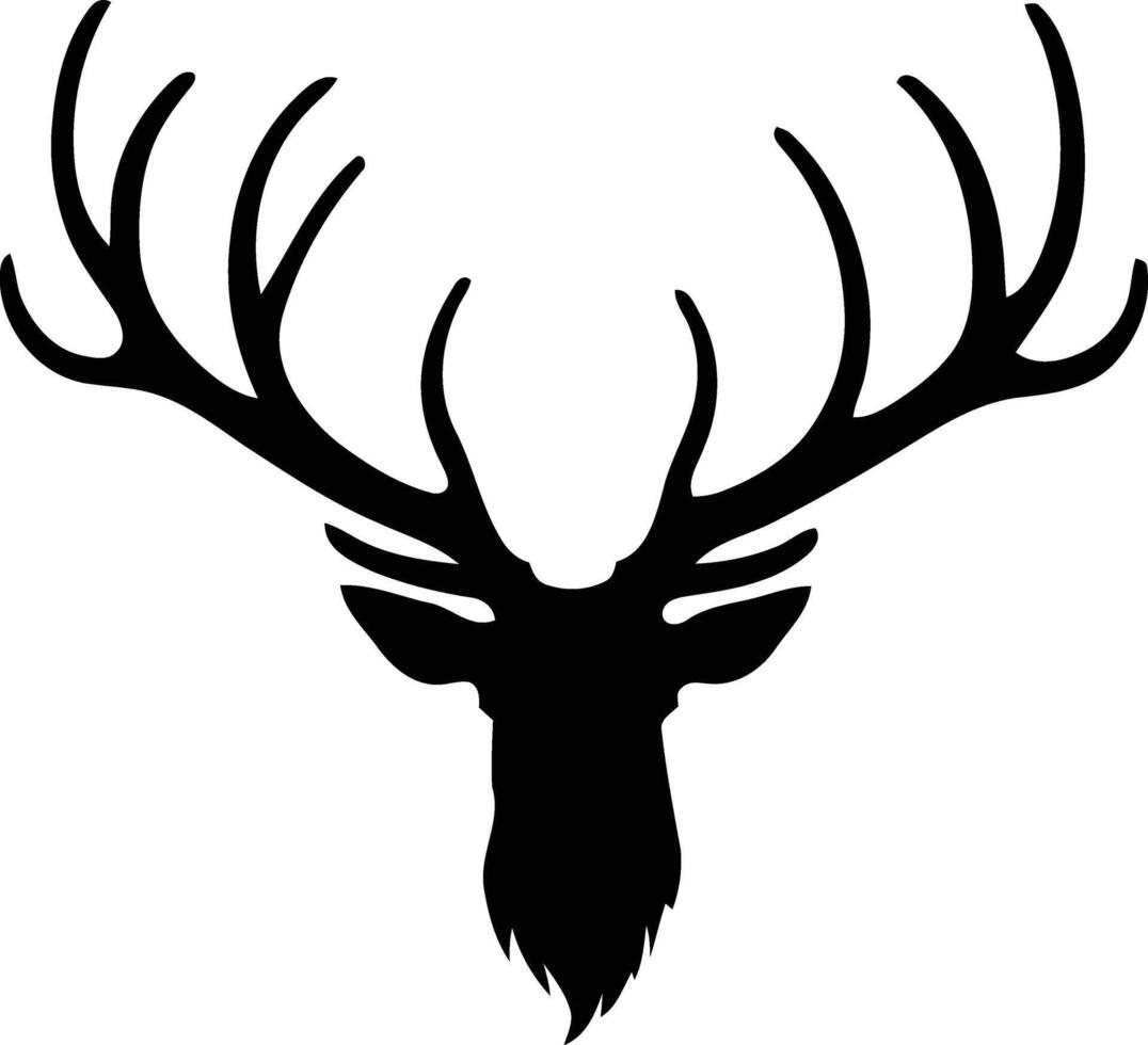 elk head silhouette deer moose. animal horn jungle hunting forest nature wildlife outdoor concept illustration. vector