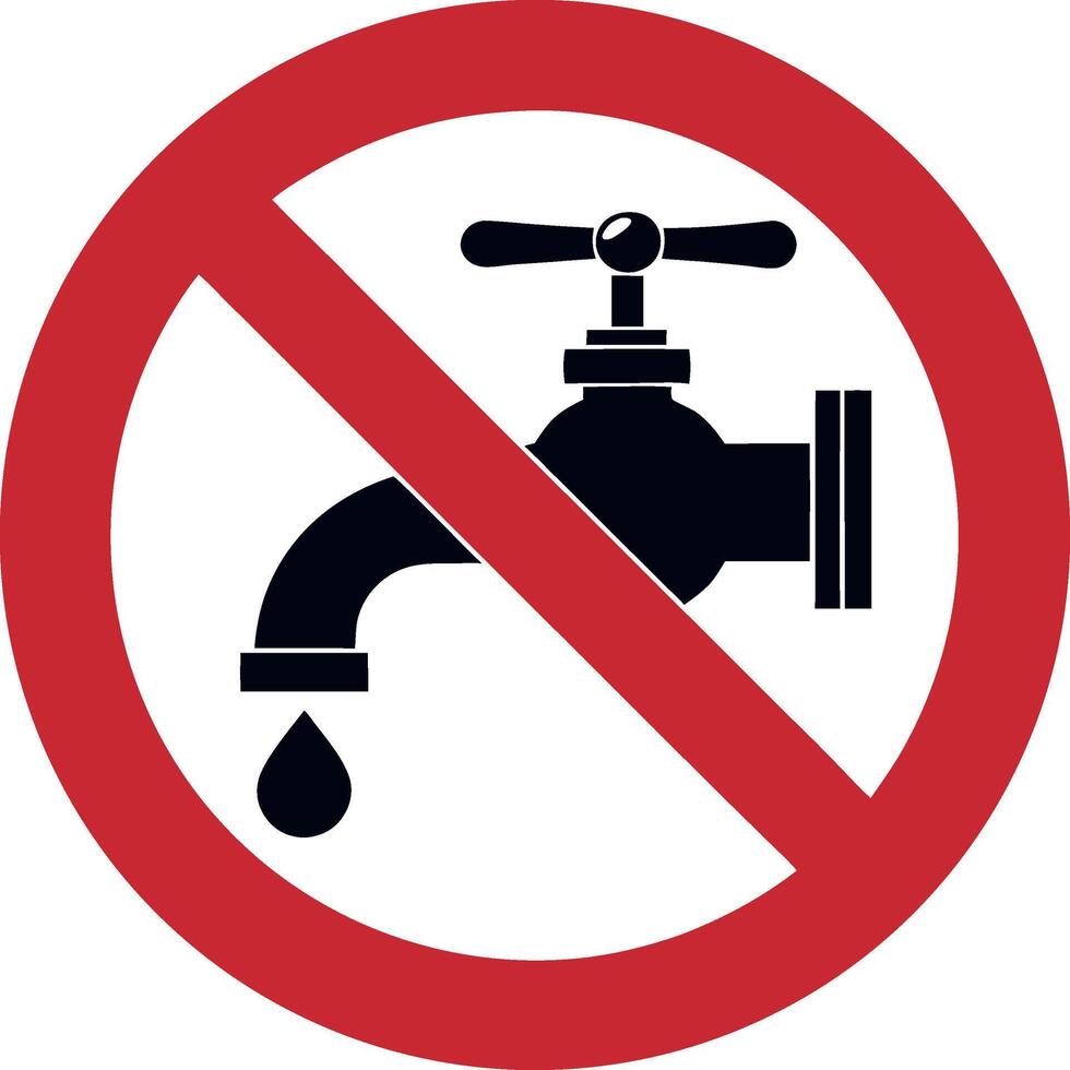 No Water Usage Sign Icon Indicating Water Conservation And Scarcity Prevention With A Red Circle And Slash Symbol For Eco Awareness vector