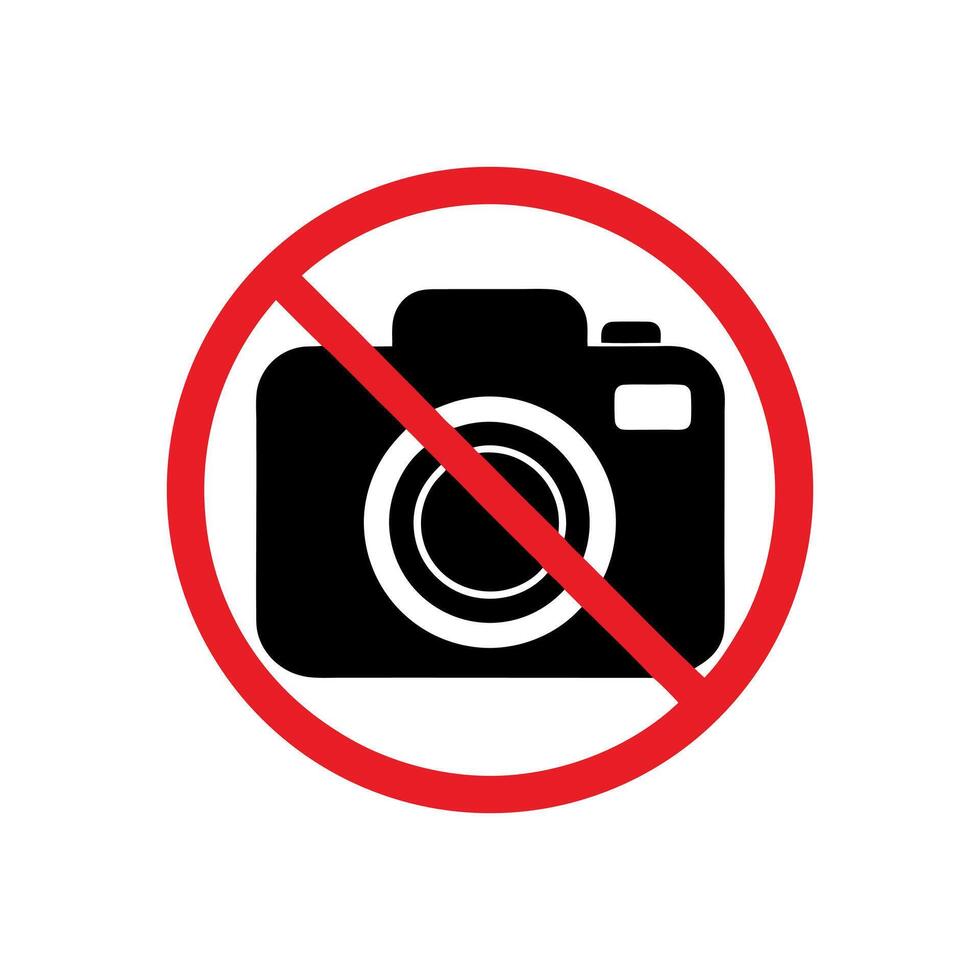 No Photography Symbol Isolated On White Background Representing Restricted Photo Access And Prohibited Camera Usage In Certain Areas With Clear Visual Guidance vector