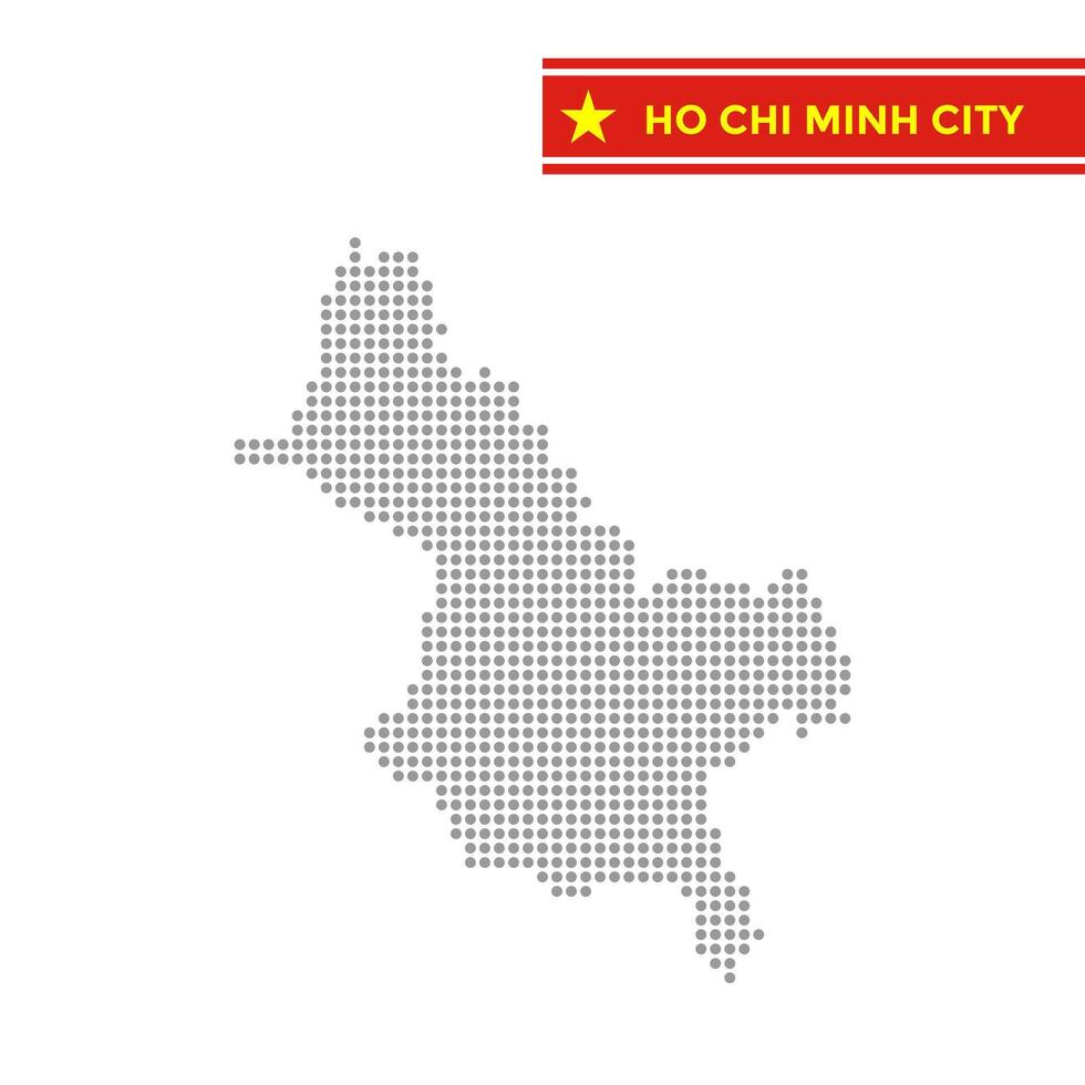 Dotted map of Ho Chi Minh City in Vietnam vector