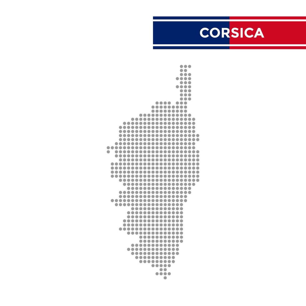 Dotted map of Corsica Region in France vector