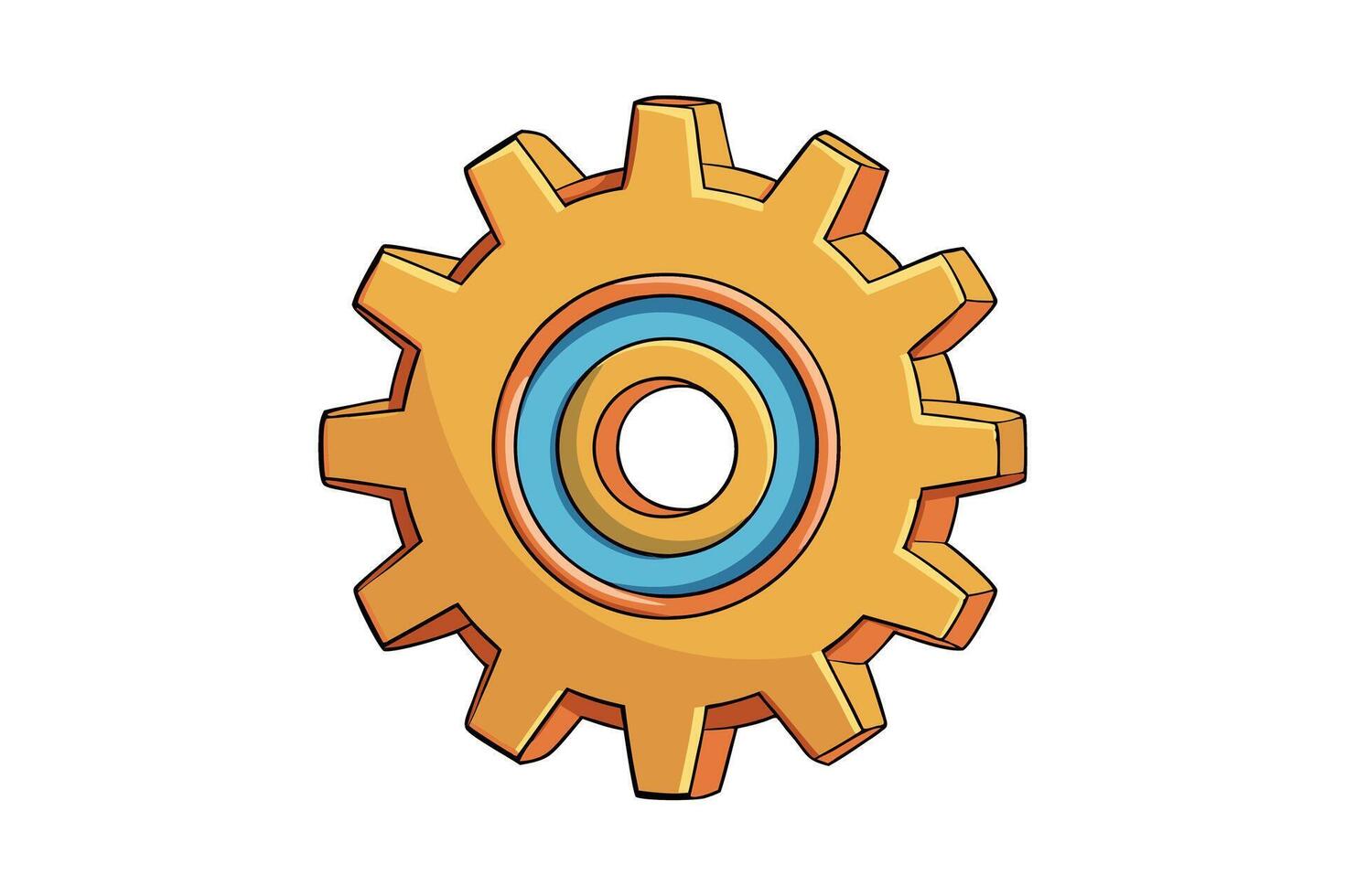 Creative gear or cogwheel illustration in vibrant colors, perfect for representing business, manufacturing, and Labor Day related concepts vector