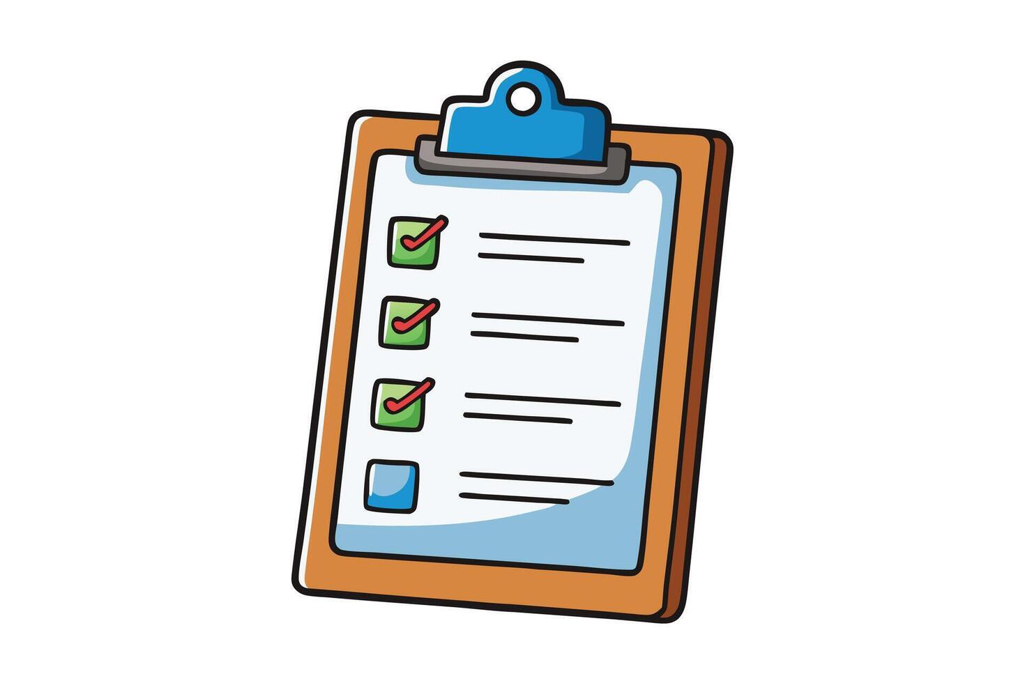 clipboard with a checklist and green checkmarks, symbolizing organization, tasks, and productivity, ideal for Labor Day or Labour Day themes vector