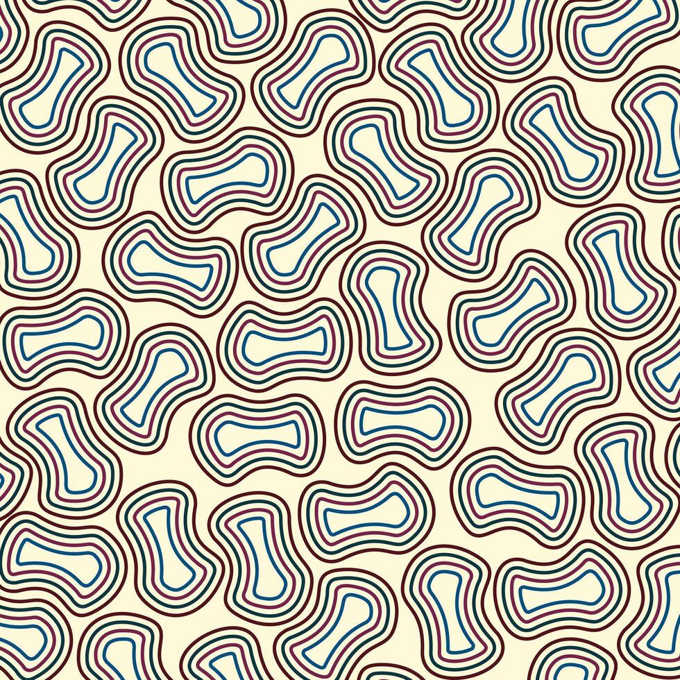 Retro Modern Geometric Seamless Pattern with Concentric Diamonds and Waves in Traditional Oriental Style Ideal for Wallpapers and Digital Backgrounds vector