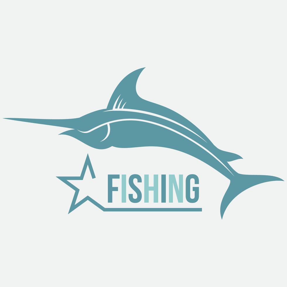 marlin fish logo design vector