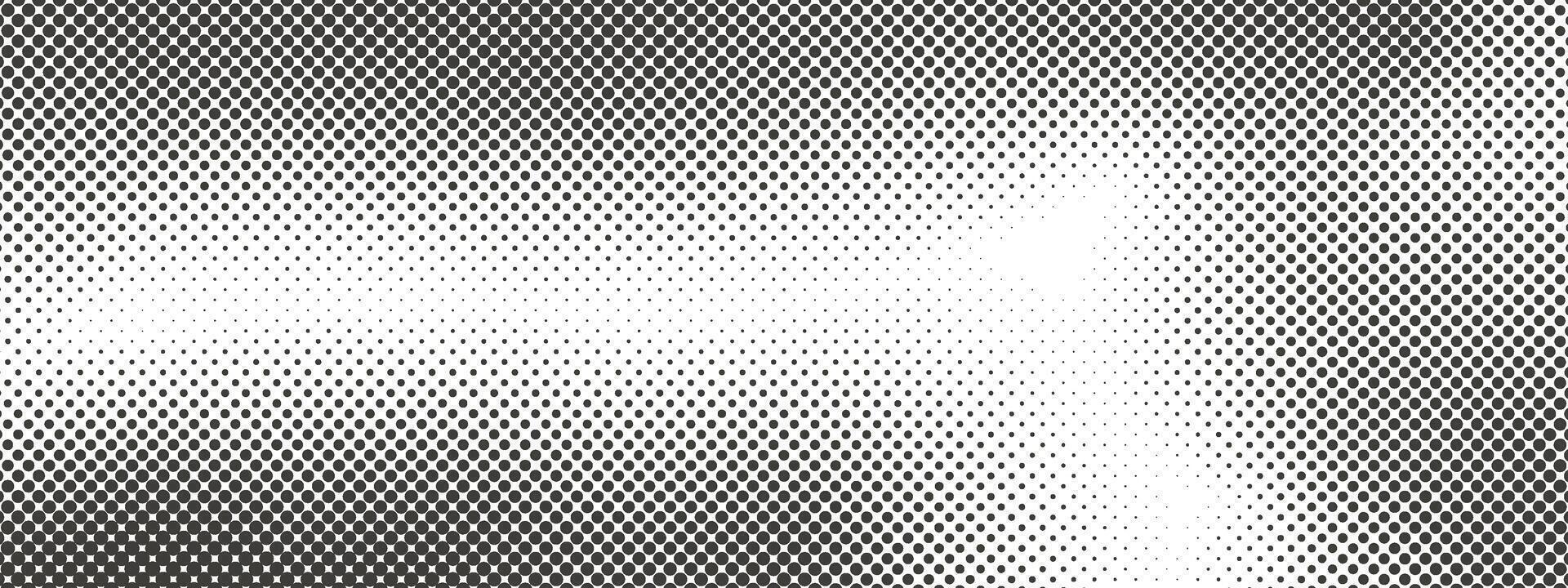 Halftone texture with gradient in grunge style. Faded dotted background spots. Black retro geometric pattern in manga, anime style. Dotted gradient in pop art style. illustration. vector