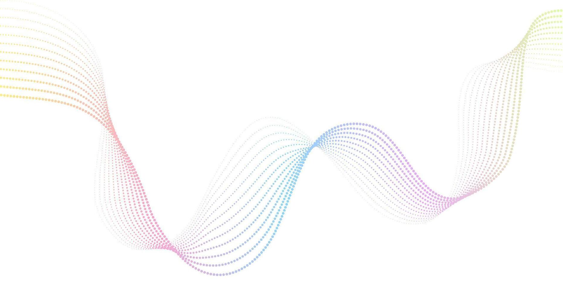 Futuristic geometric shapes neon halftone wavy dotted lines in abstract composition. of gradient curved stripes. Modern design for equalizer, audio recording, digital art. vector