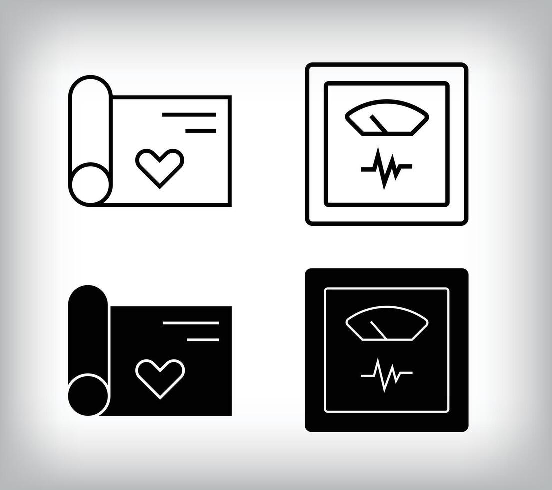 Health control scale and pilates mat design. Simple linear and flat fitness weight icon set. vector