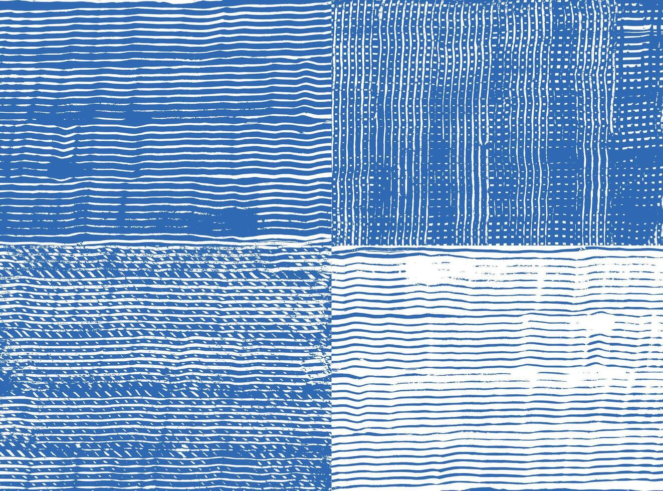 Crafted hand drawn abstract brush line and stripe textures set pattern, Japanese and ethnic wood carving, engraving, weaving texture surface background, simple graphic for textile, carpet, decoration vector
