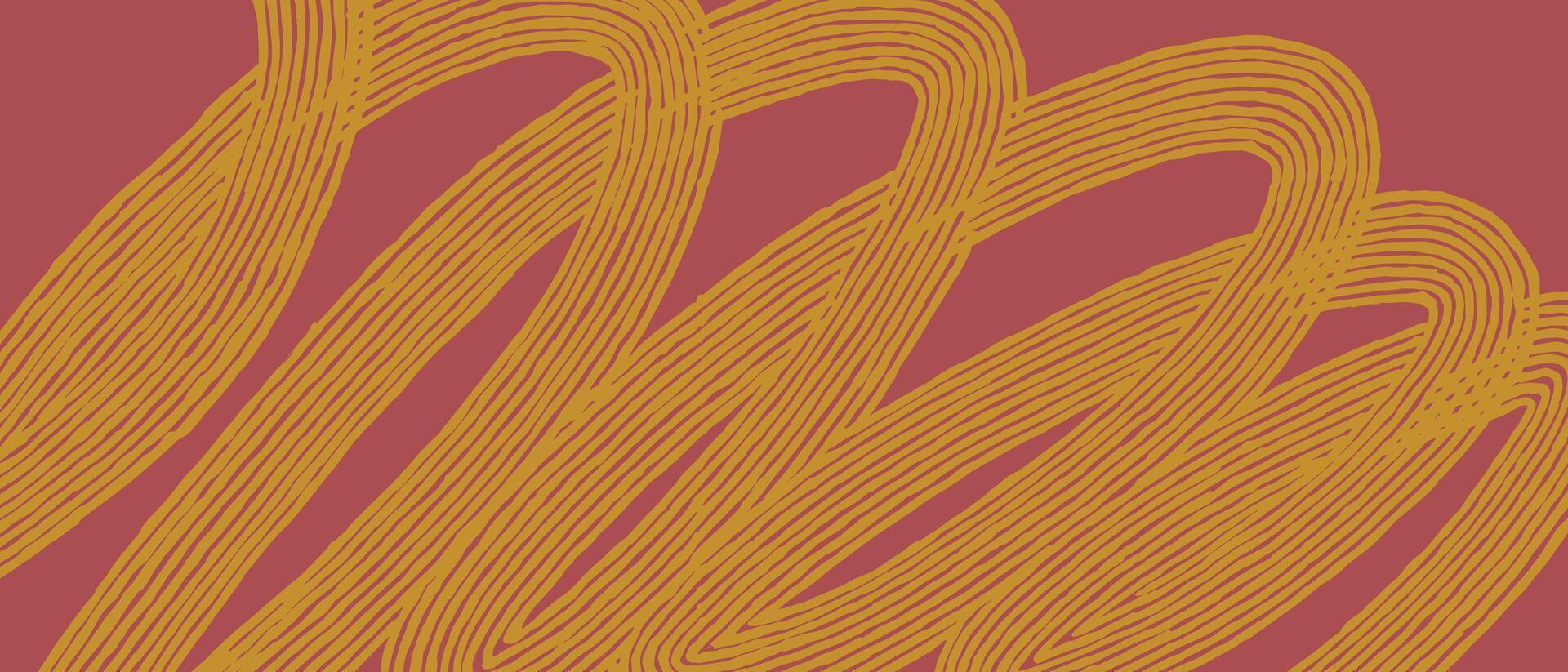 Hand drawn curvy dynamic brush lines abstract background, Japanese and ethnic wood carving, block print texture pattern, simple graphic for carpet, textile, decoration vector