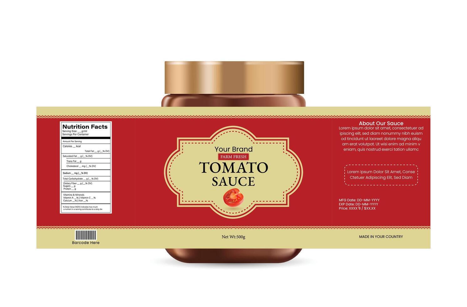 Tomato Sauce Label Template vector